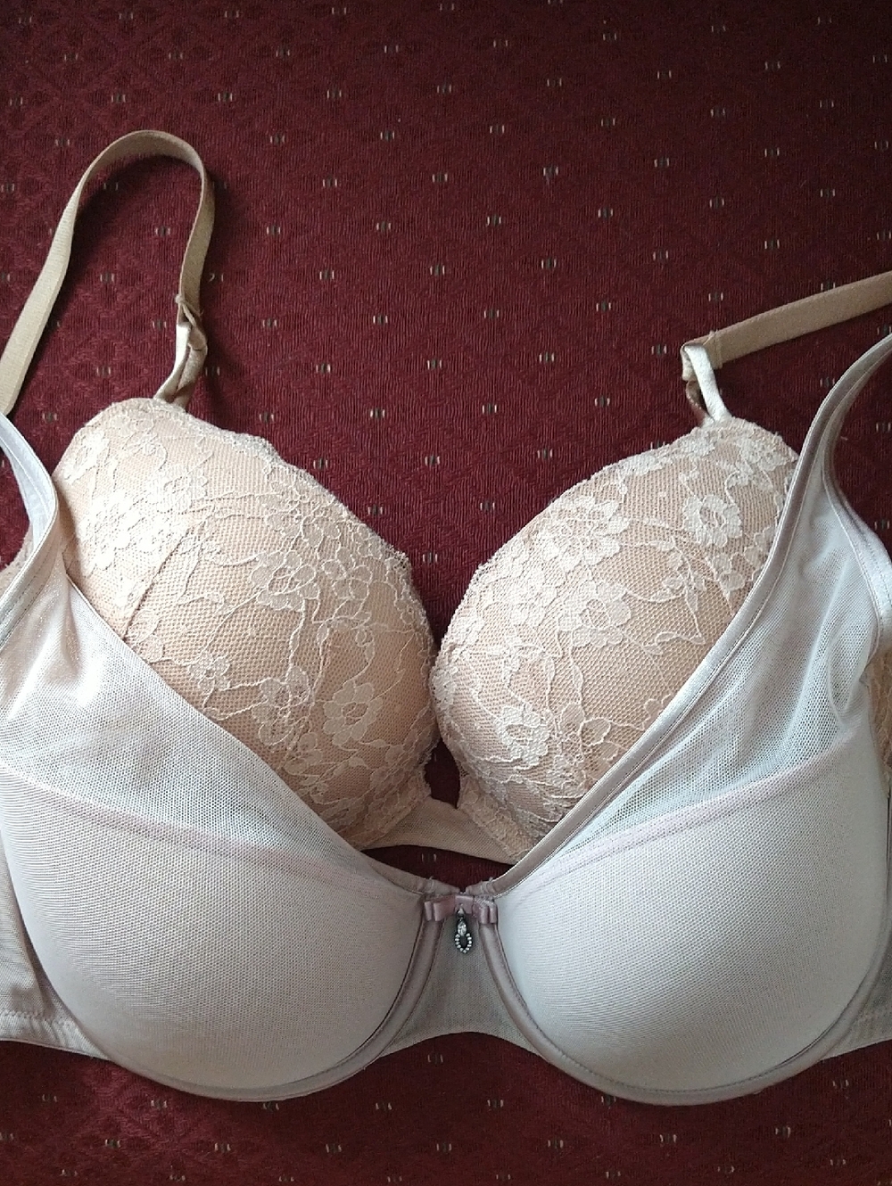 2PC Victoria Secret ✨PUSH UP Lace Bra ✨Size 38C+Curvy Couture ✨Lace Bra 38C